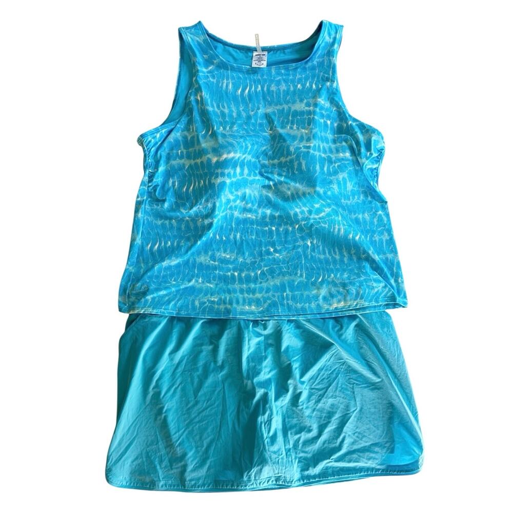 Lands’ End Plus Size 26W Blue Tankini Swimsuit Set Swim Skort Modest Swimwear